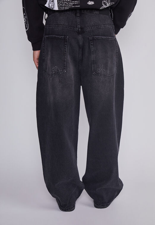 Jeans Hombre Super Baggy Negro Sioux